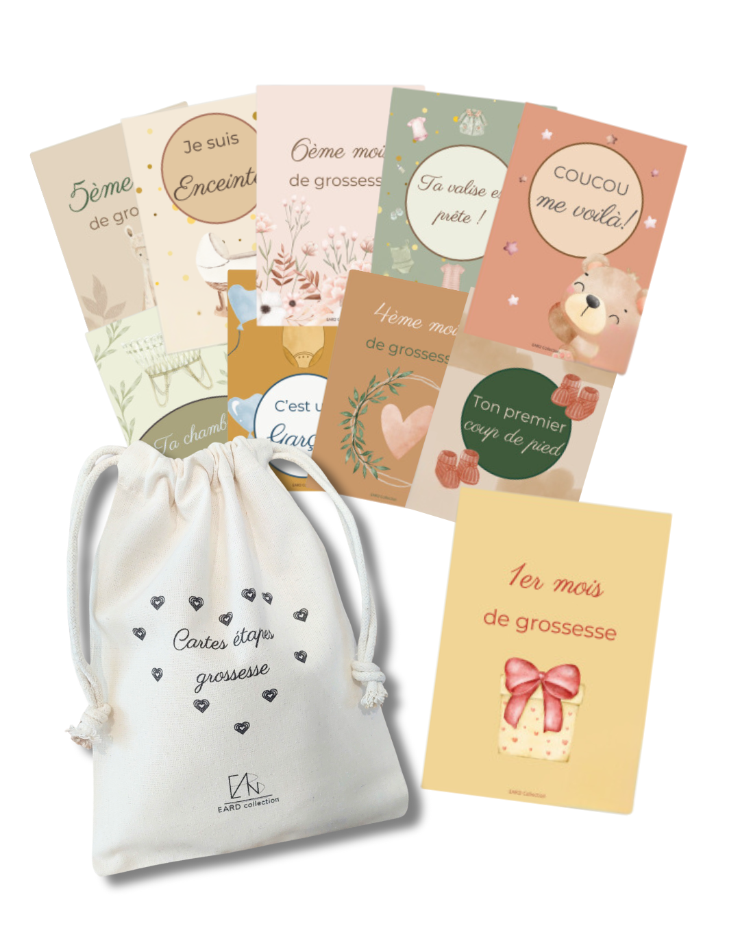 Cartes étapes grossesse 30 moments sur 15 cartes, Cadeau futurs parents/future maman/baby shower, photo souvenir de grossesse