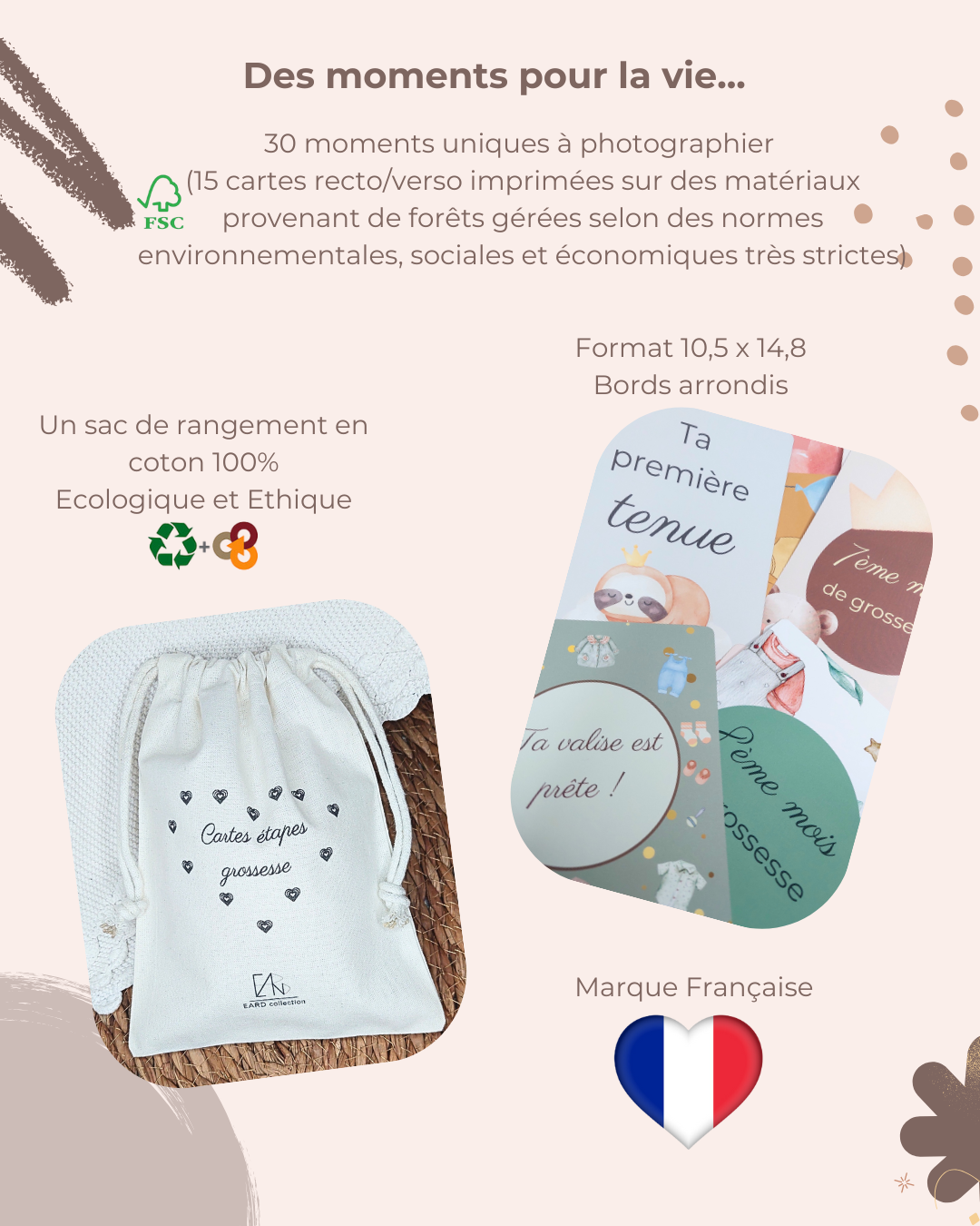 Cartes étapes grossesse 30 moments sur 15 cartes, Cadeau futurs parents/future maman/baby shower, photo souvenir de grossesse – Image 3