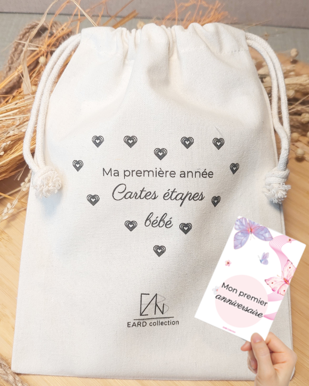 Carte étapes bébé Papillon 30 moments sur 15 cartes Cadeau futurs parents/future maman/baby shower, photo souvenir – Image 6