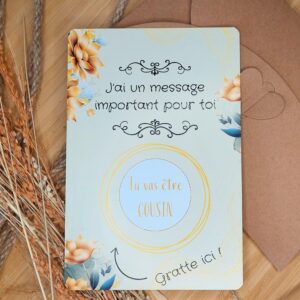 Carte à Gratter annonce grossesse - Tu vas être COUSIN