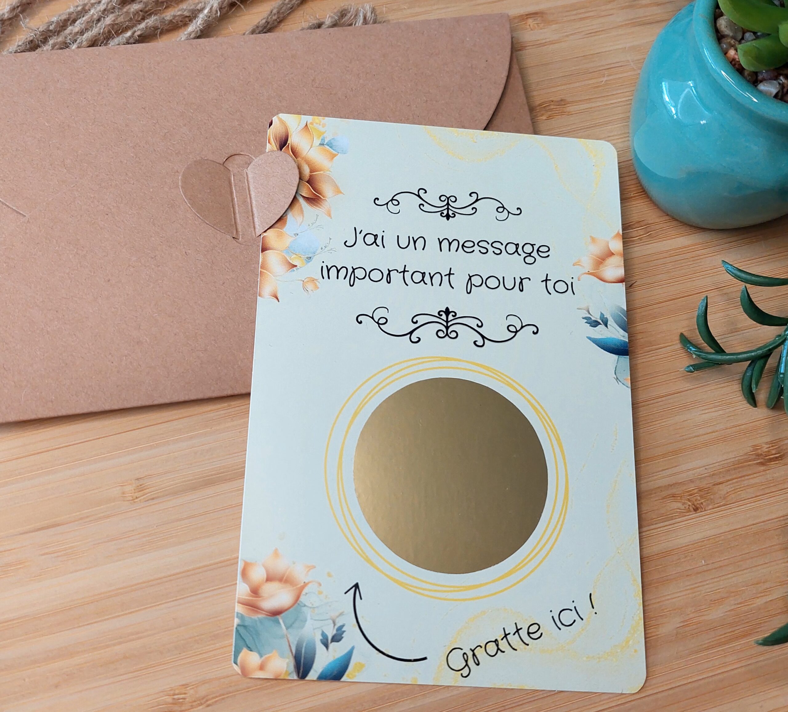 Lot 5 cartes au choix - Cartes a Gratter annonce grossesse avec enveloppe