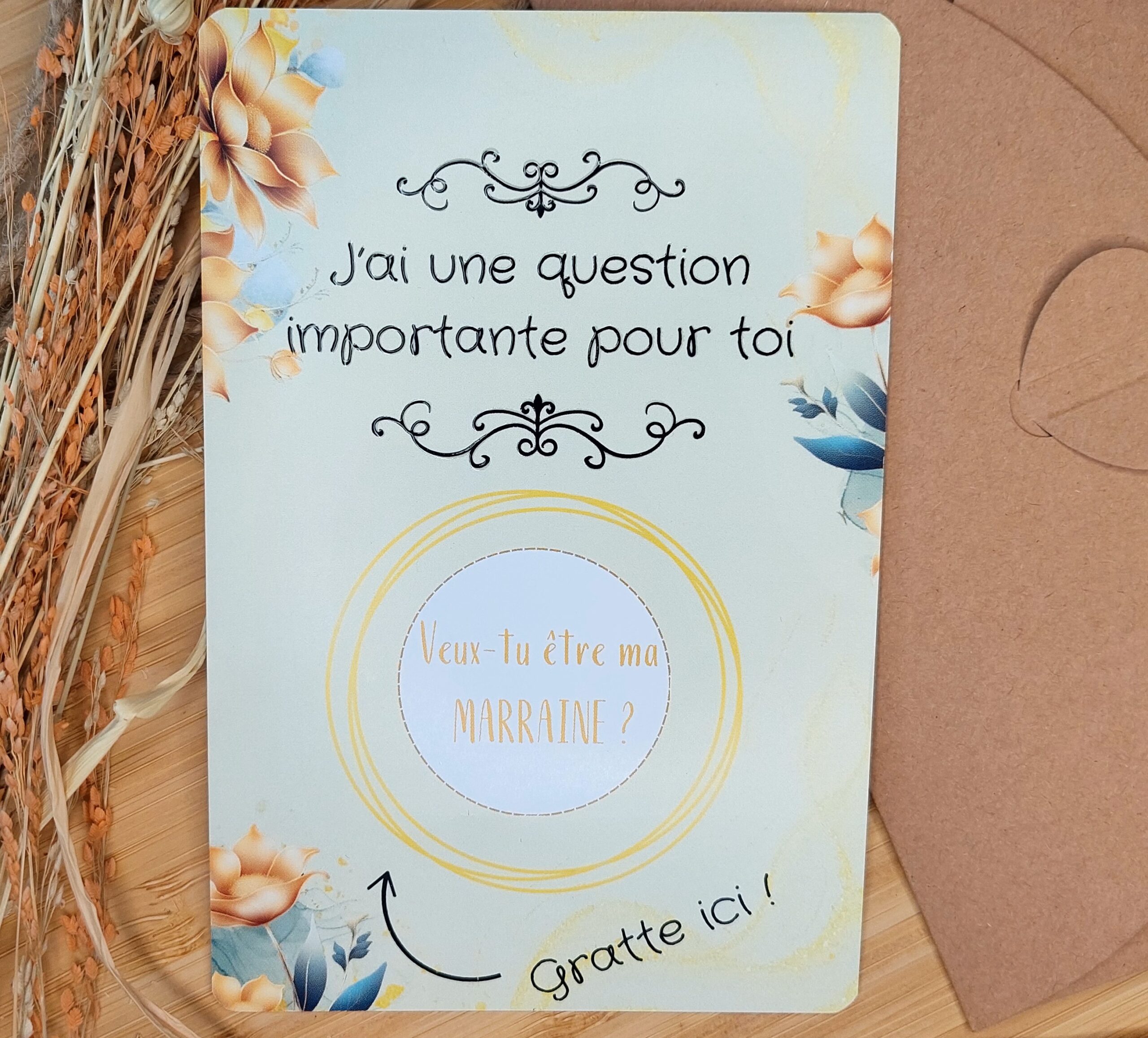 Carte à Gratter - Veux-tu être ma MARRAINE?