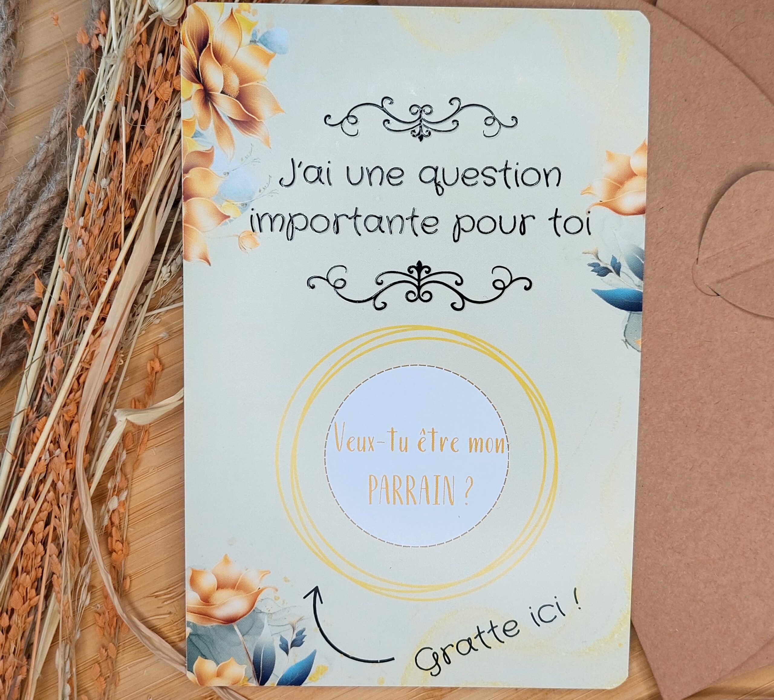 Carte à Gratter - Veux-tu être mon PARRAIN?