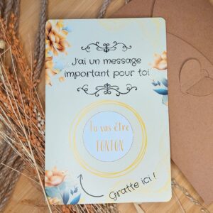 Carte à Gratter annonce grossesse - Tu vas être TONTON