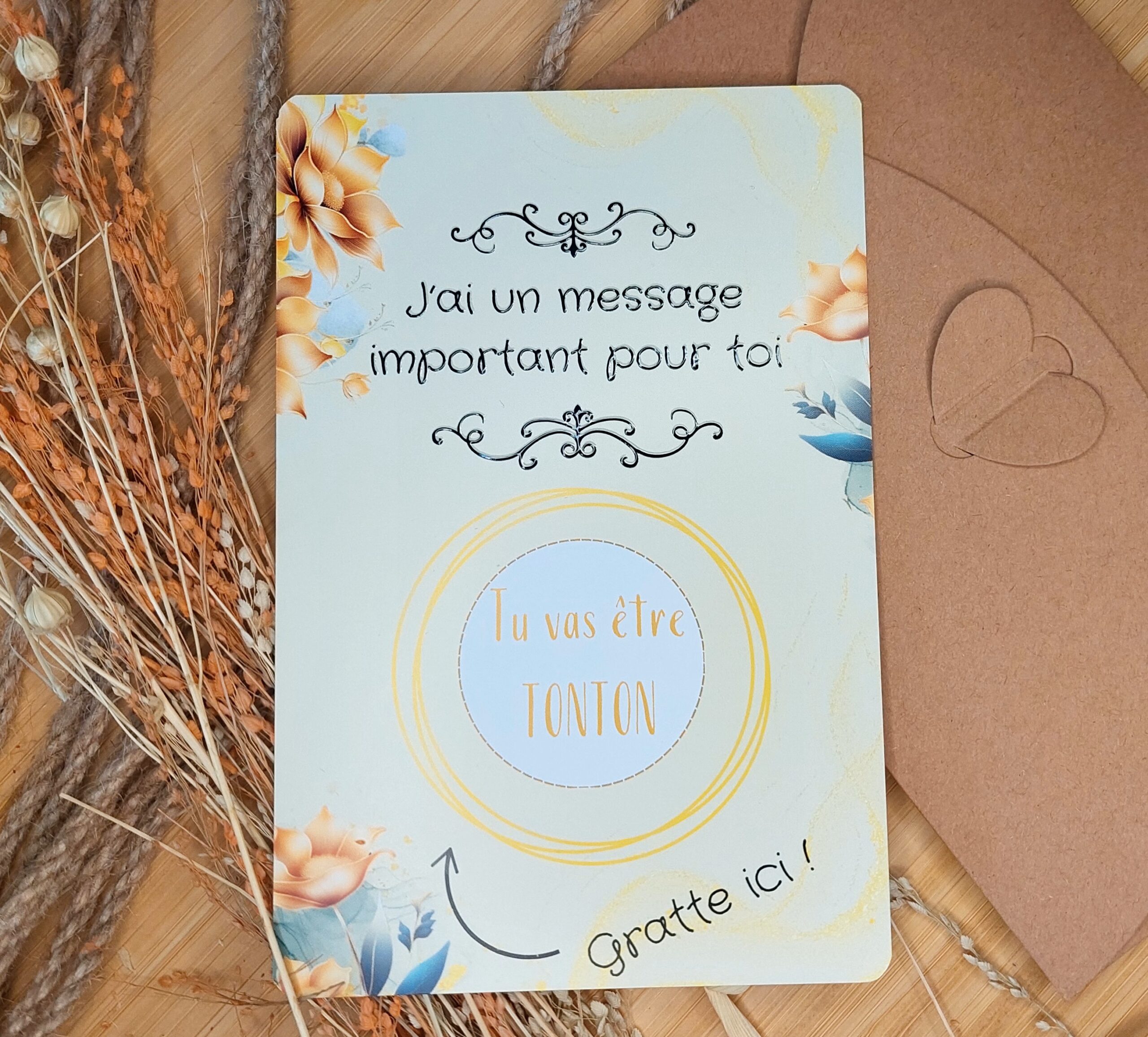 Carte à Gratter annonce grossesse - Tu vas être TONTON