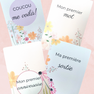 Carte étapes bébé fleures 30 cartes Cadeau futurs parents/future maman/baby shower, photo souvenir